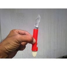 Aşı Bıçağı Kırmızı Plastik Saplı